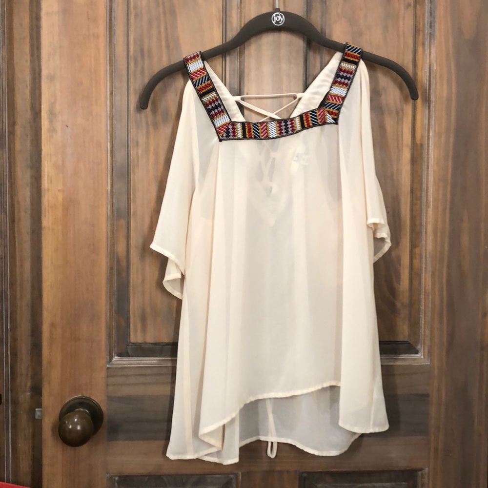 White Mexican print shirt